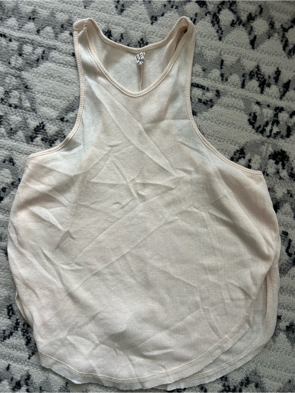 Free People Cream Ribbed High-Neck Tank - Picture 3 of 5